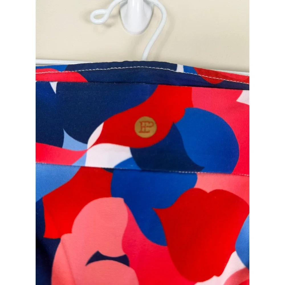 EP New York Women XL Red‎ White Blue Abstract Floral Golf Tennis Active Skort